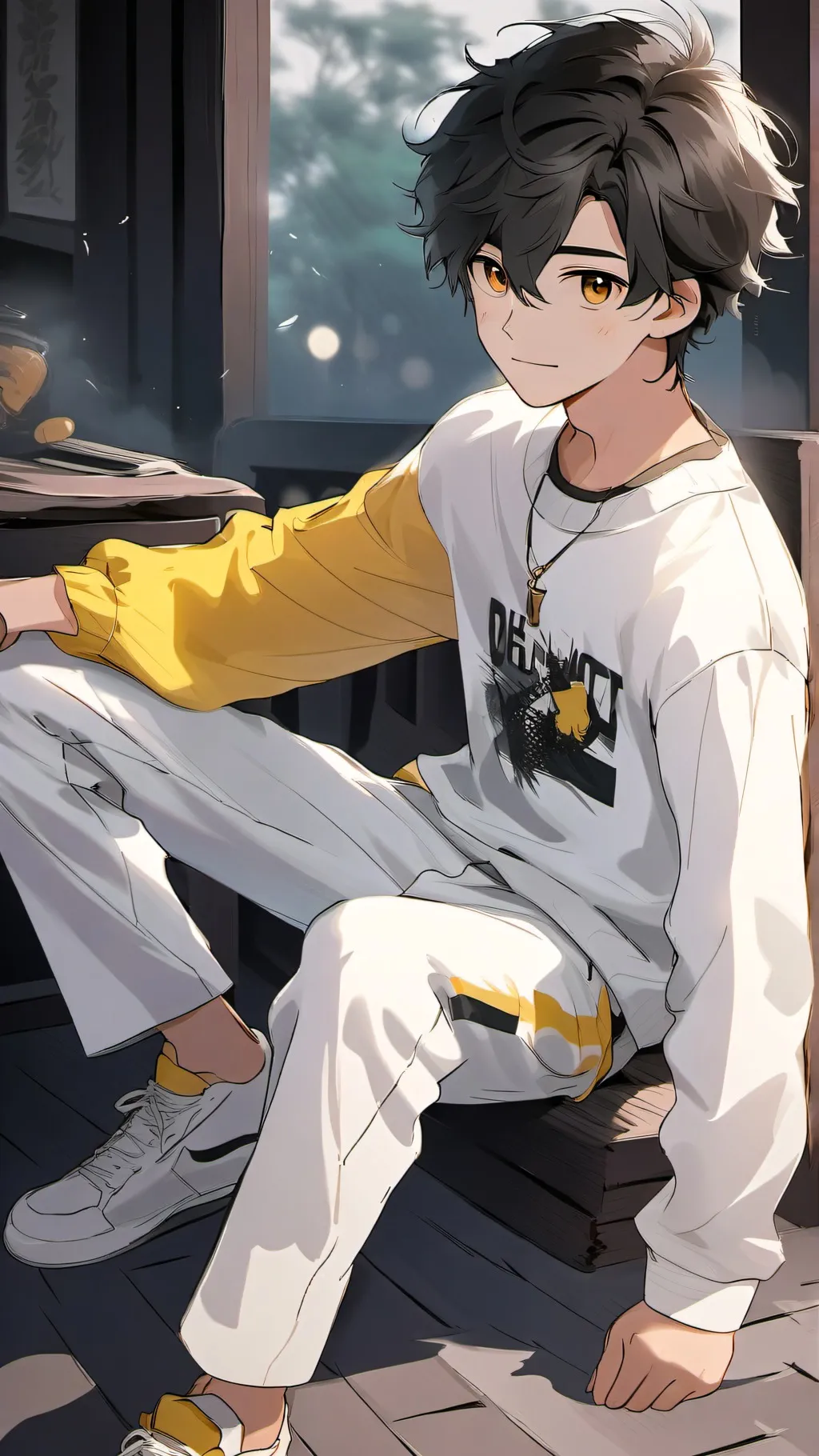 ai character: Yellow background