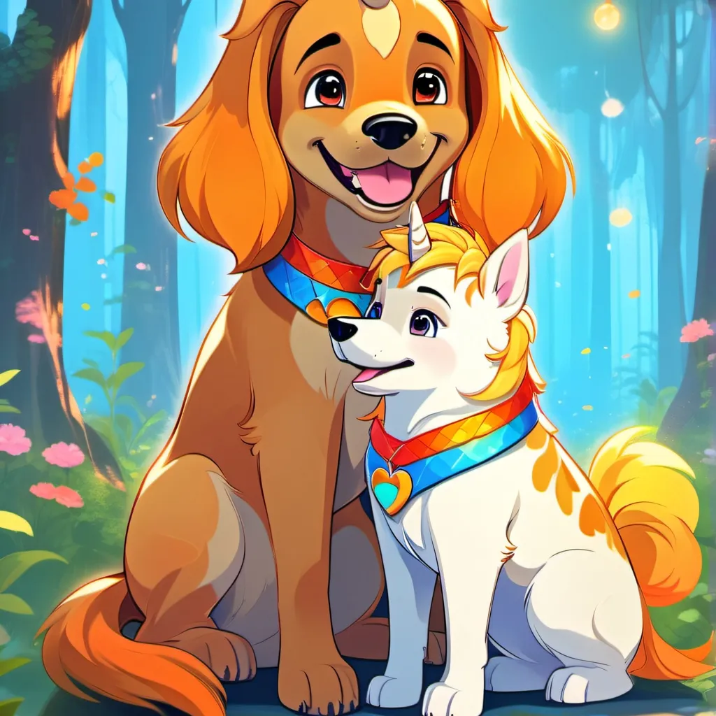 chat with ai character:  dog and unicorn
