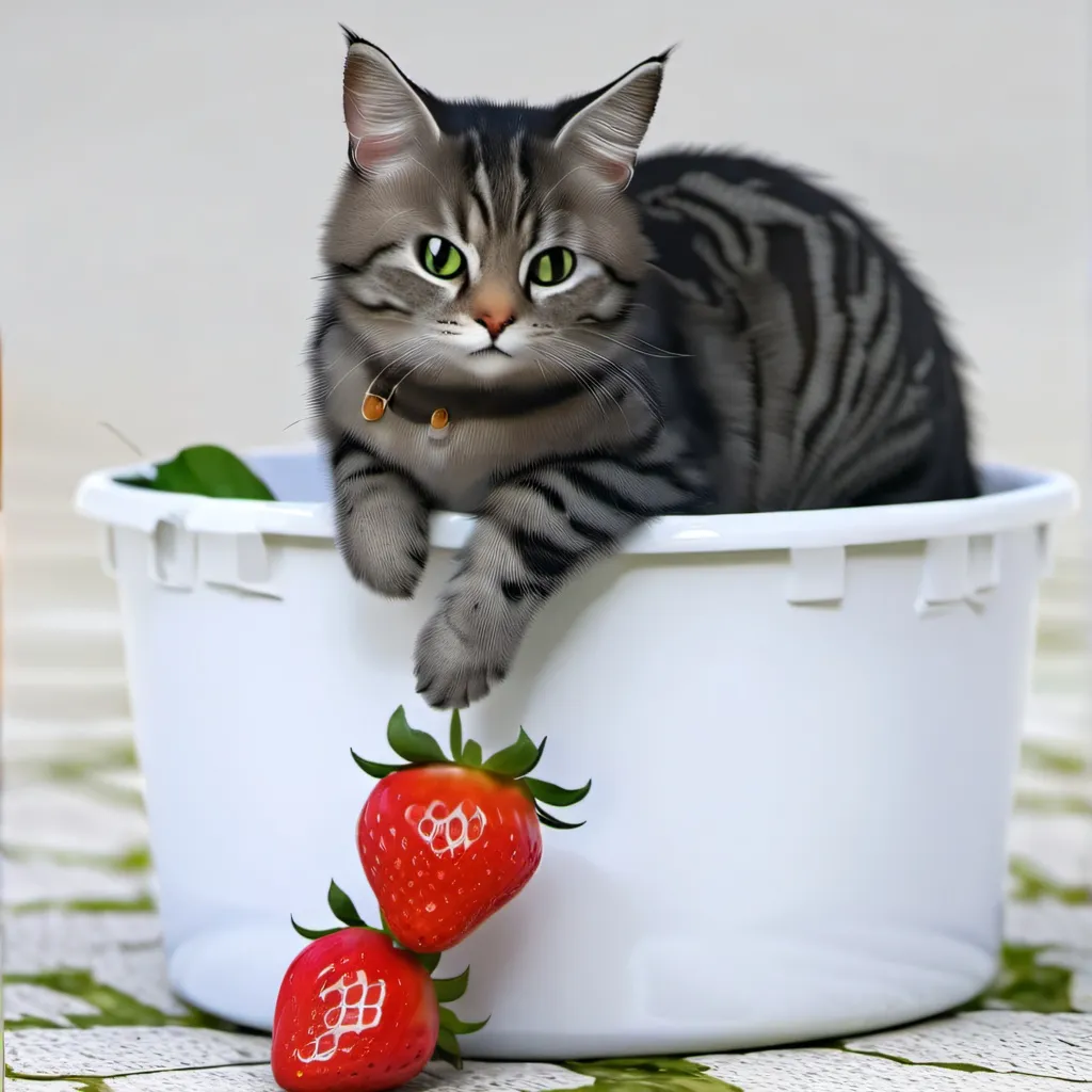 chat with ai character: cat w/ strawberrie
