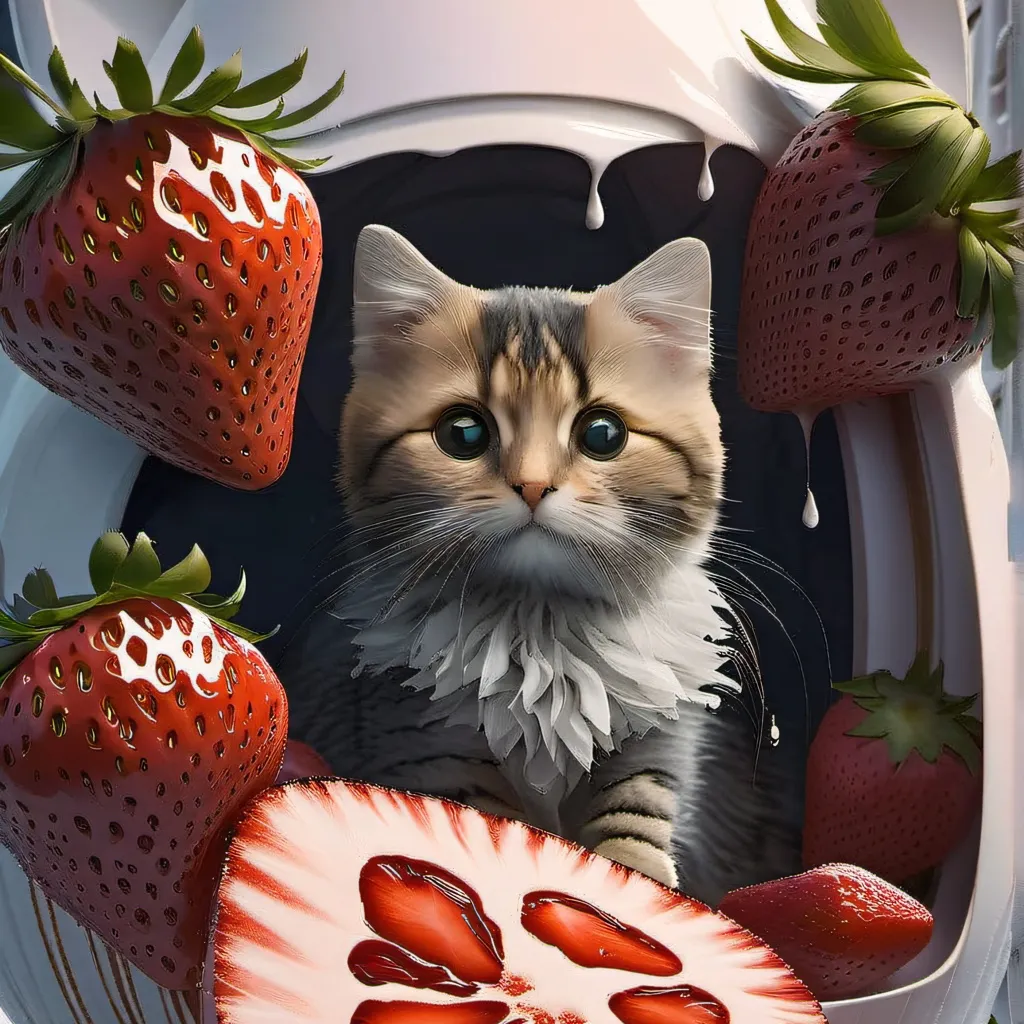 chat with ai character: strawberry cat!