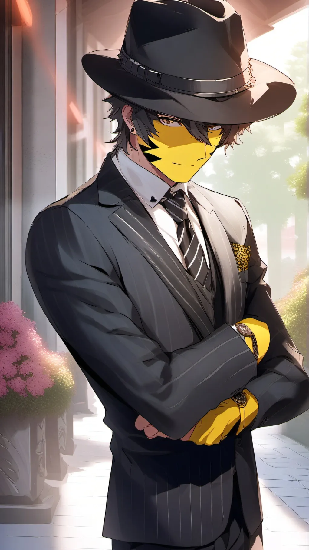 ai character: Mafioso but freaky background