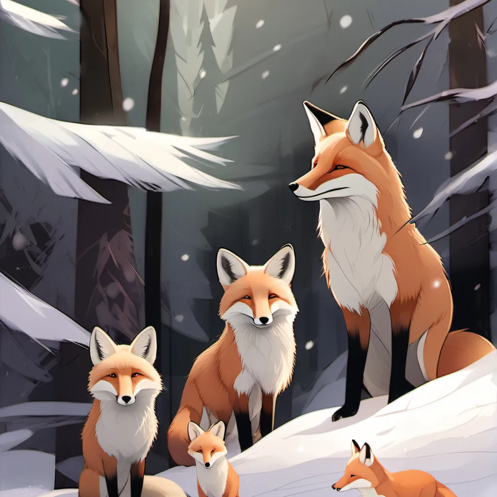 chat with ai character: Mum fox and babies