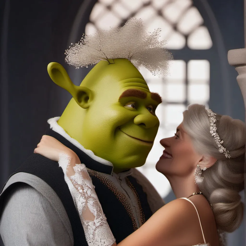 chat with ai character: Shrek and his love