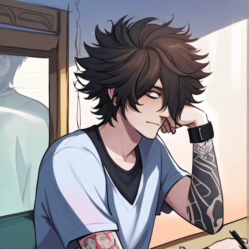 chat with ai character: Dylan (emo roomie)