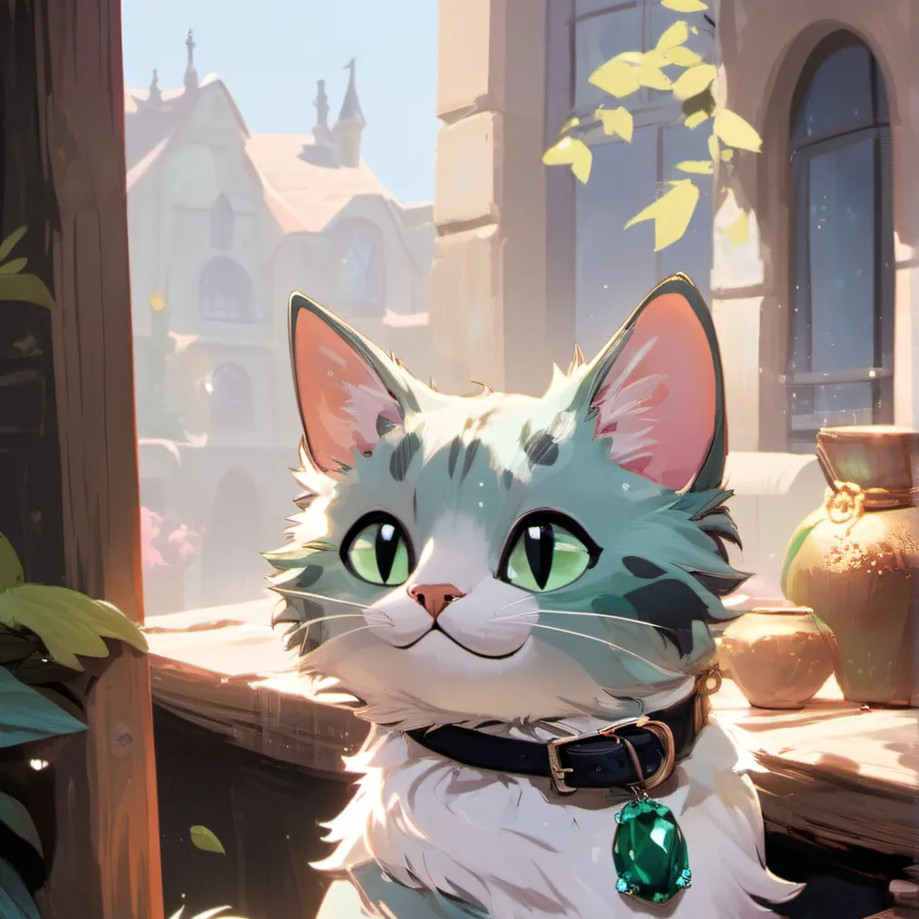 chat with ai character: Emerald cat :3