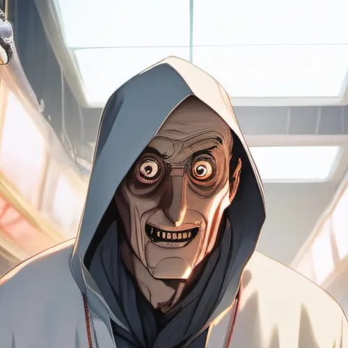 chat with ai character: Creepy man