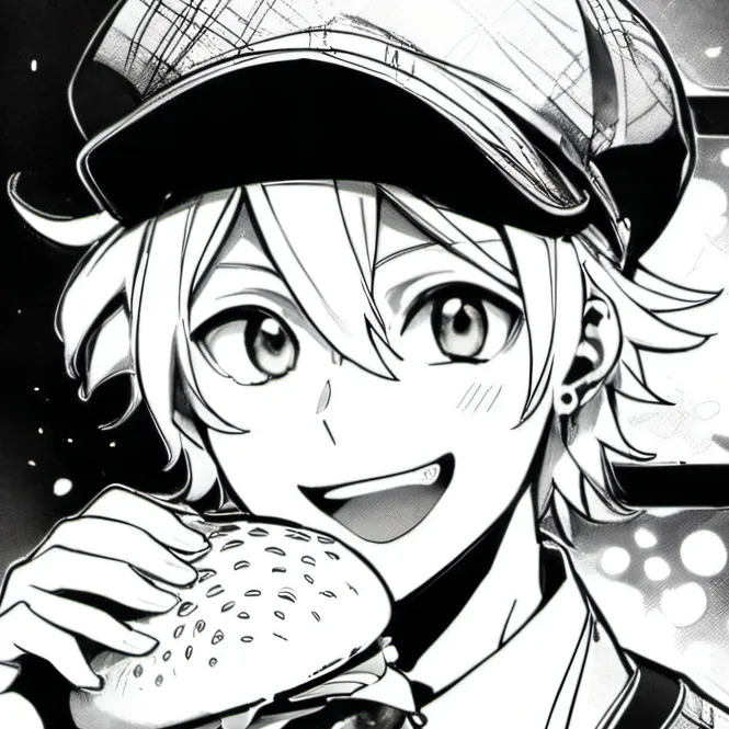 chat with ai character: Hamburger eater