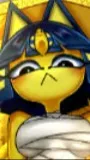 ai character: queen ankha  background