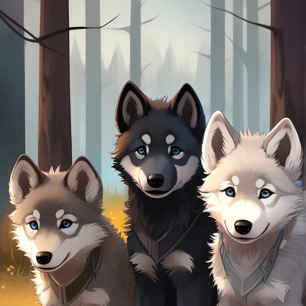 chat with ai character: Three pups