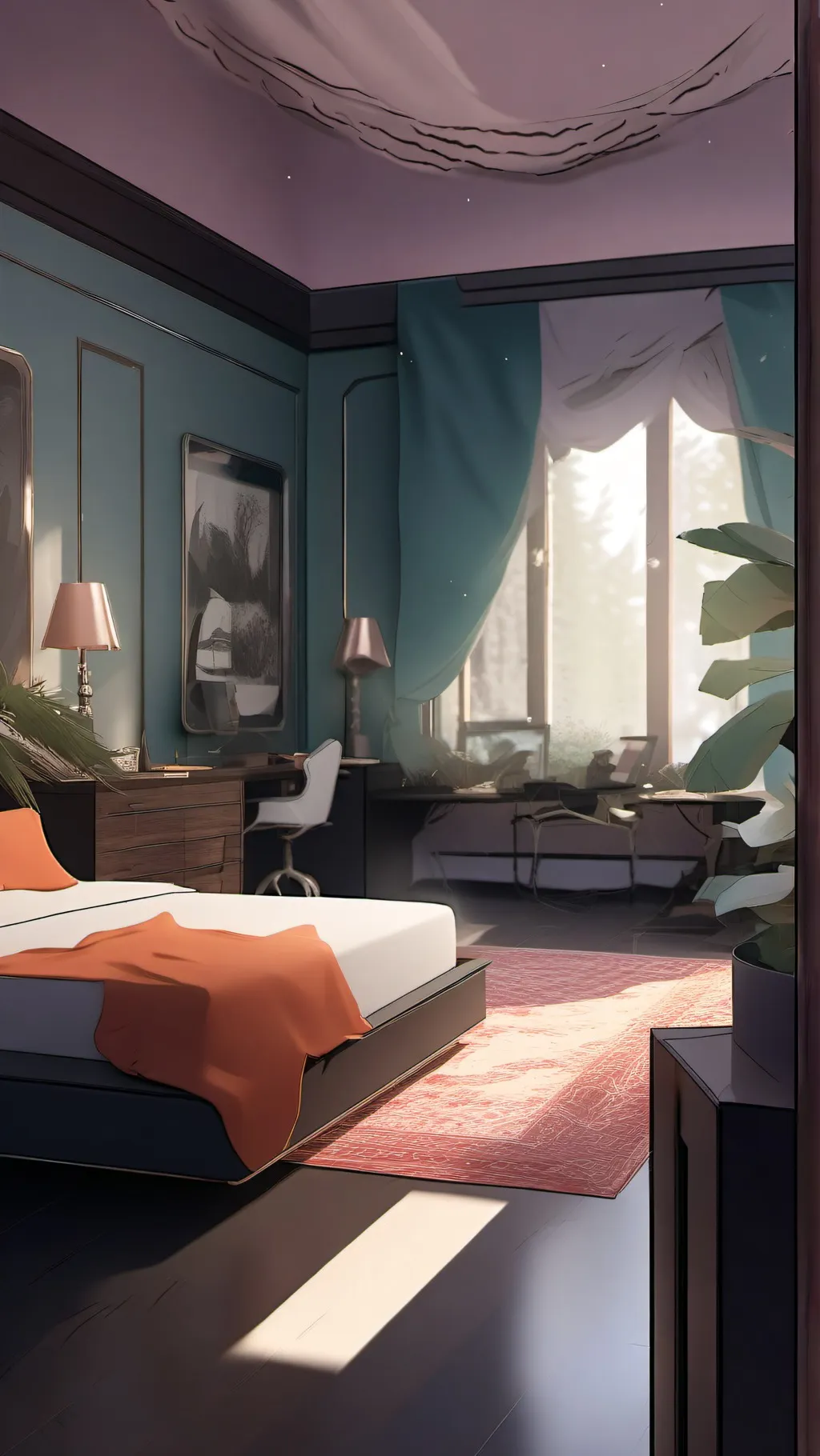 ai character: Sleep over background