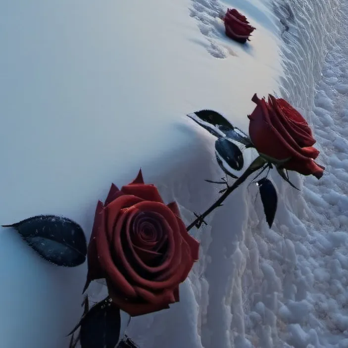 chat with ai character: roses in the snow