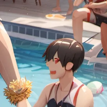 chat with ai character: Pool party 