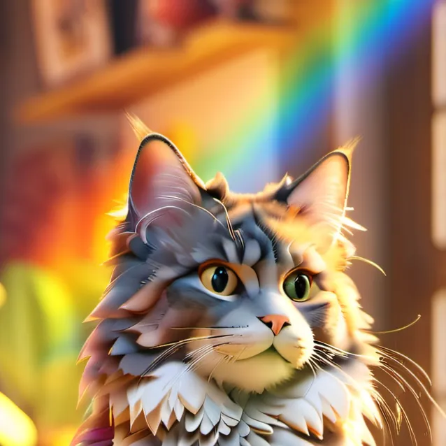 chat with ai character: rainbow cat