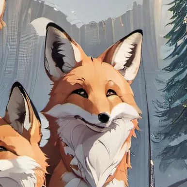 chat with ai character: A fox family,