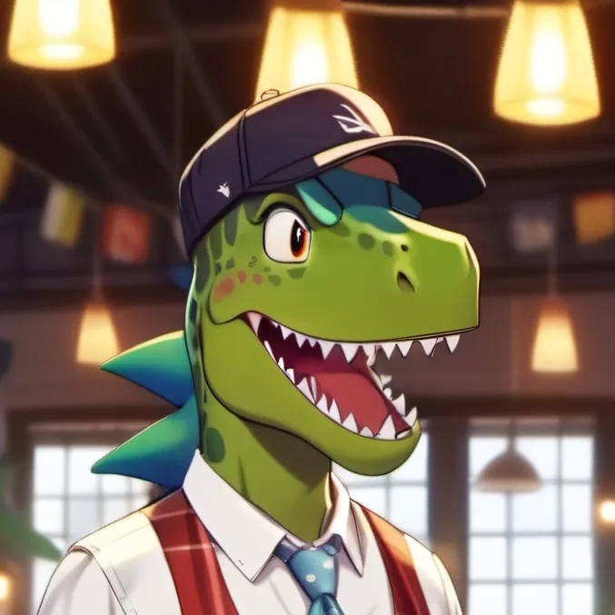 chat with ai character: cory the cool dino