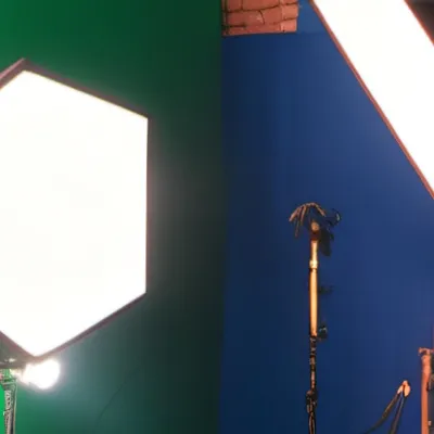 chat with ai character: A green screen