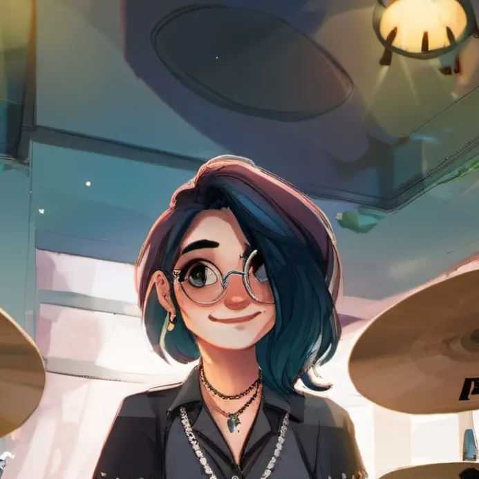 chat with ai character: Violet (drummer)
