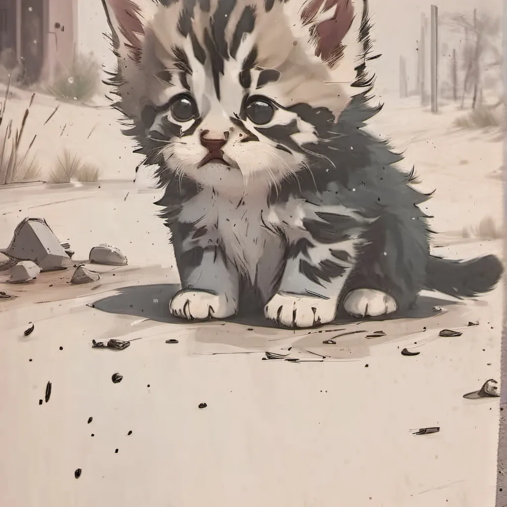 chat with ai character: sad kitten