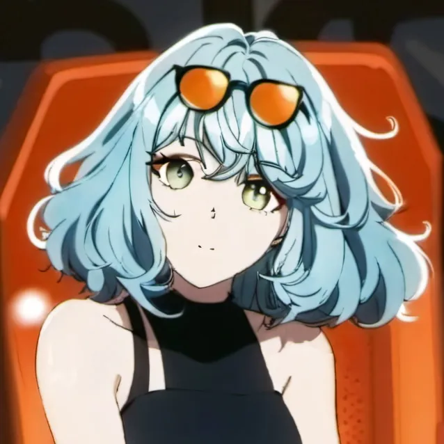 chat with ai character: Green hair chick