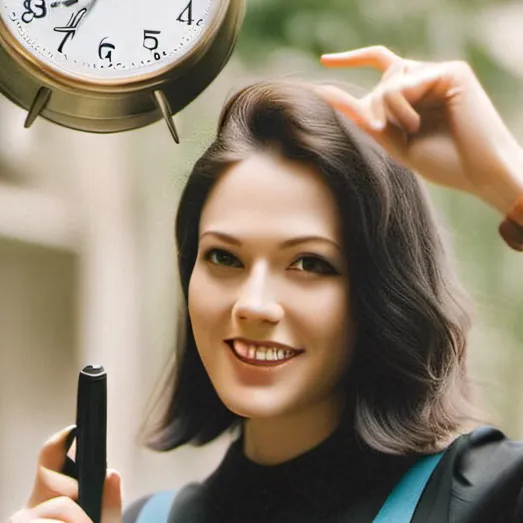 chat with ai character: Clock woman 