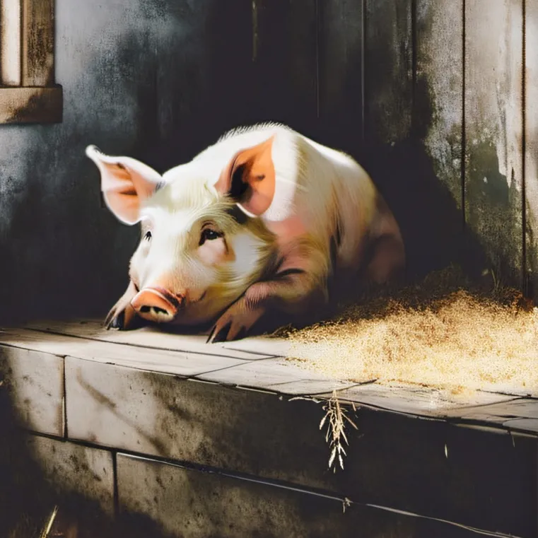 chat with ai character: Sad pig