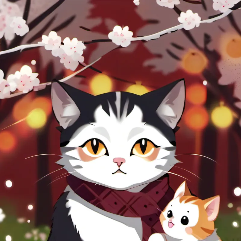 chat with ai character: Mom cat and kitty 