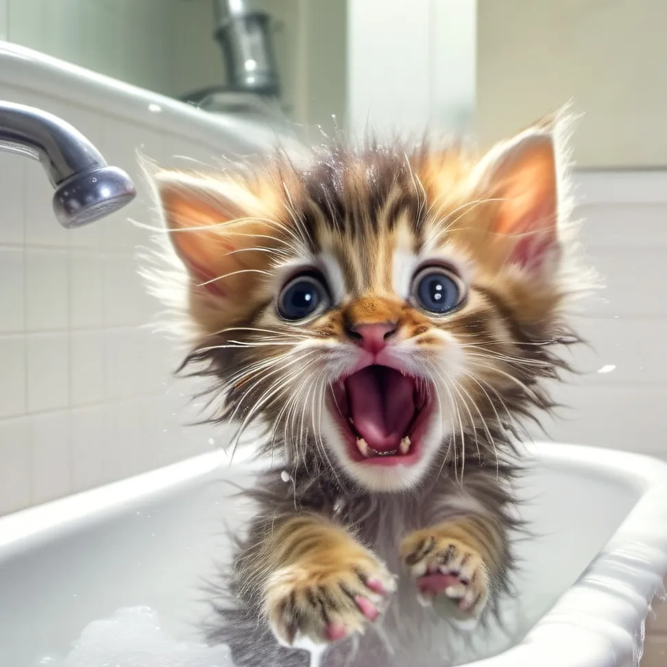 chat with ai character: bath cat