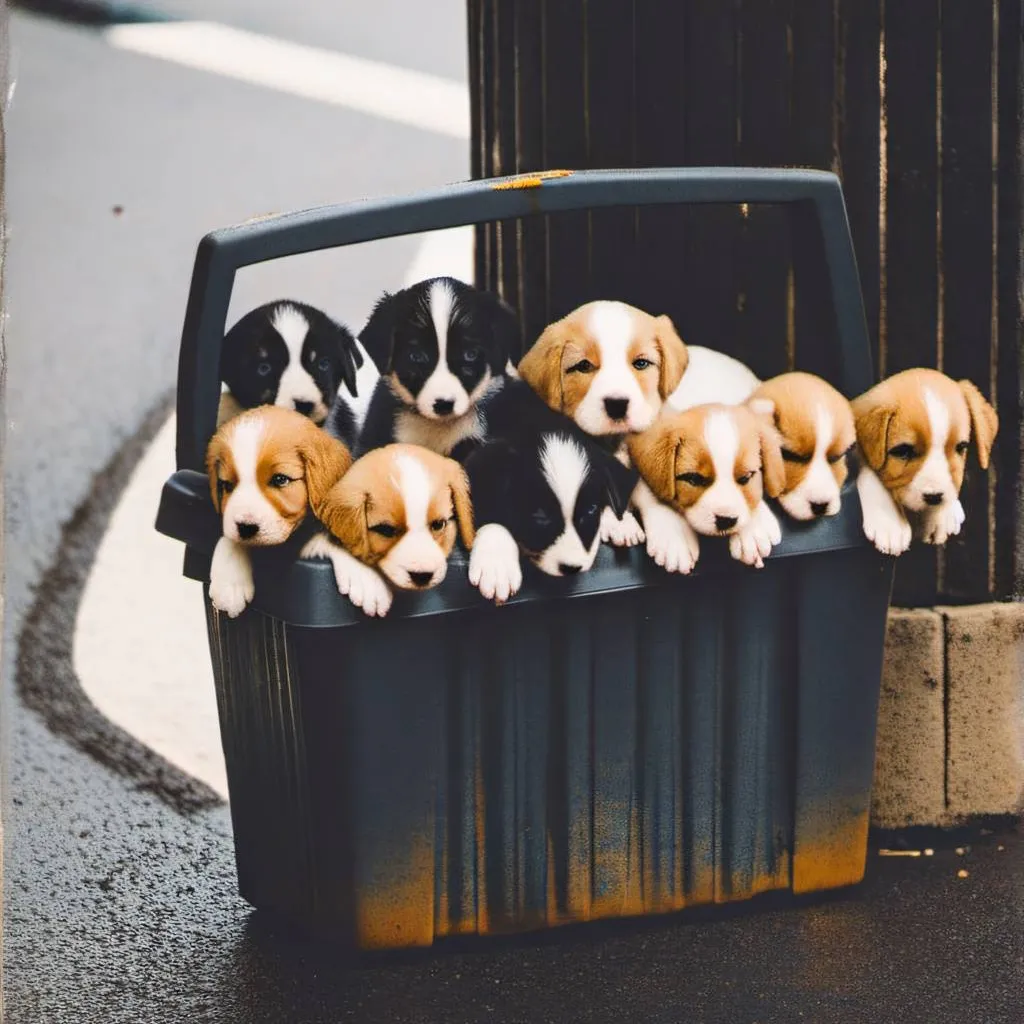 chat with ai character: Homeless puppies 