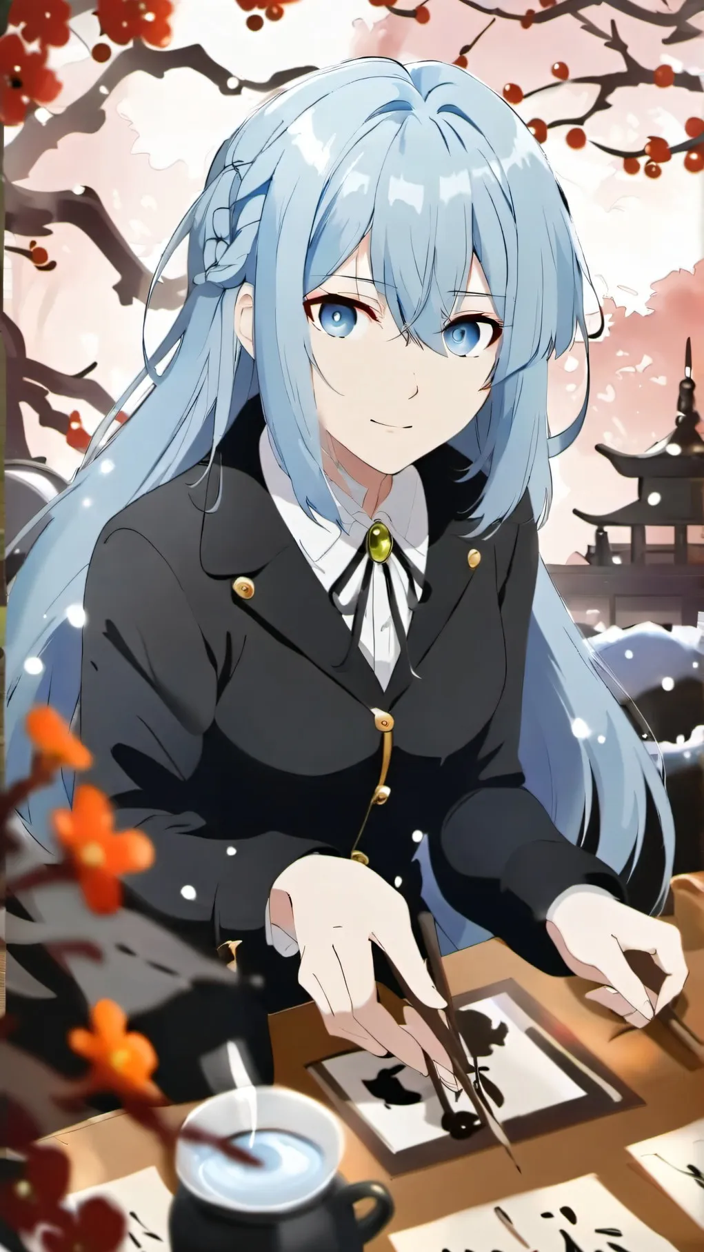 ai character: hiroko takako  background