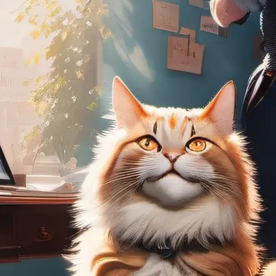 chat with ai character: Happy orange cat
