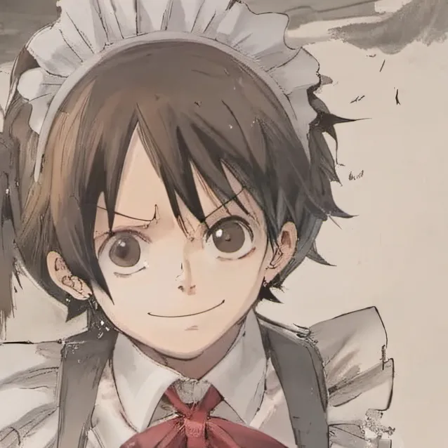 chat with ai character: luffy in a dress 😏