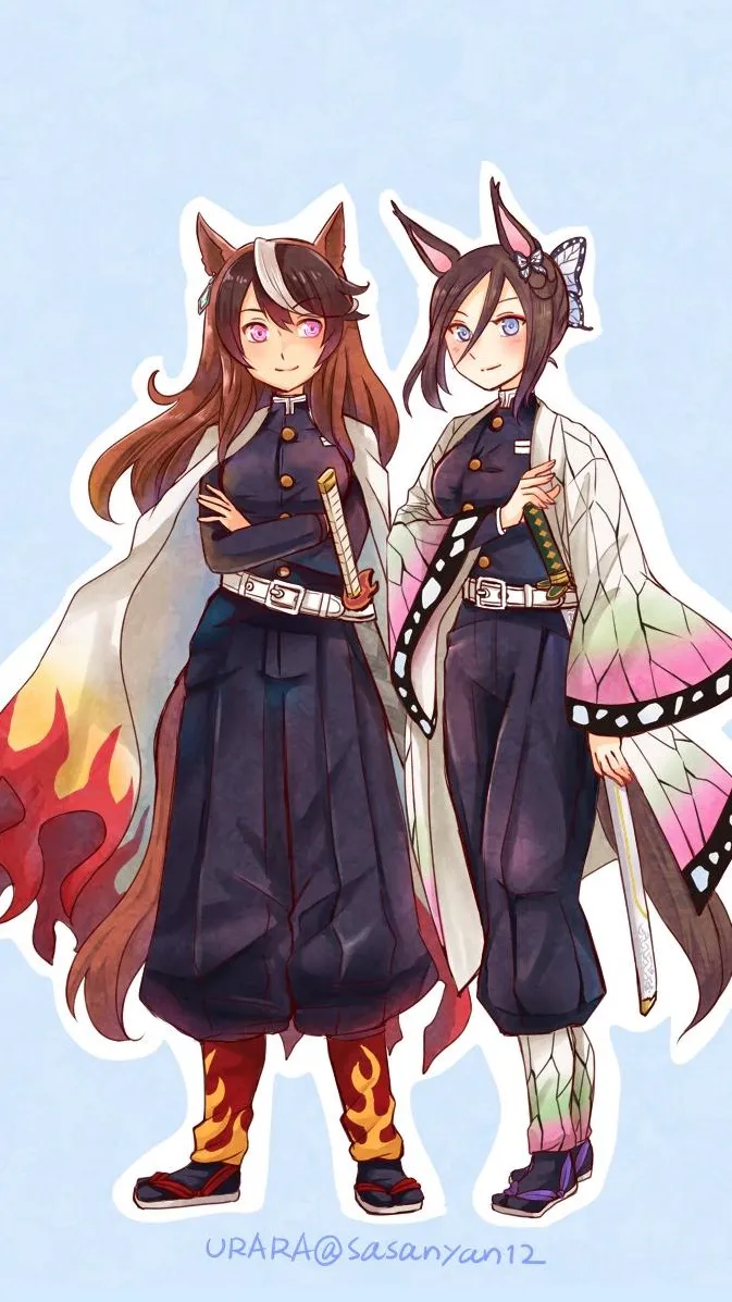 ai character: Umamusume x KNY background