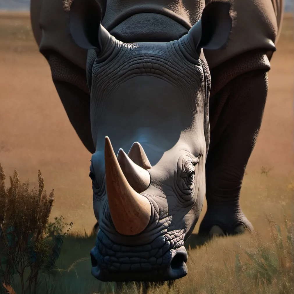 chat with ai character: Three-horned rhino
