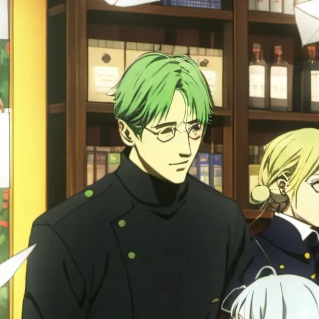 chat with ai character: green hair draco M