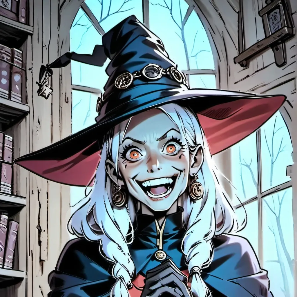 chat with ai character: crazed older witch