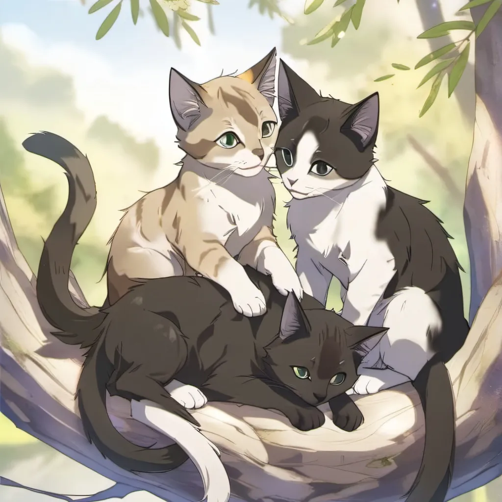 chat with ai character: three cats.