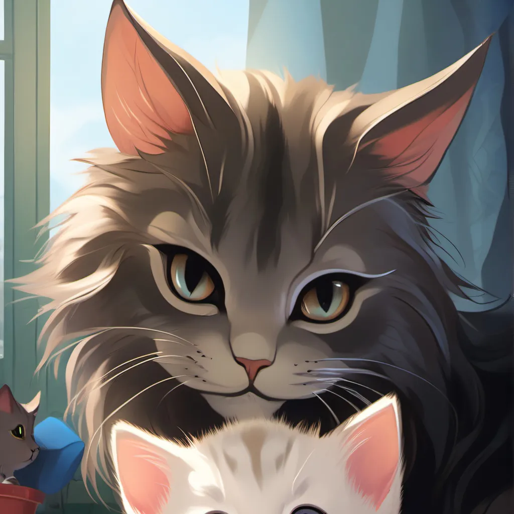 chat with ai character: 66 baby cat andmom