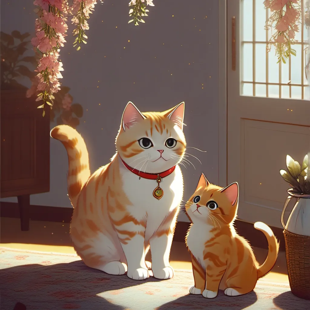 chat with ai character: Baby cat and mom 