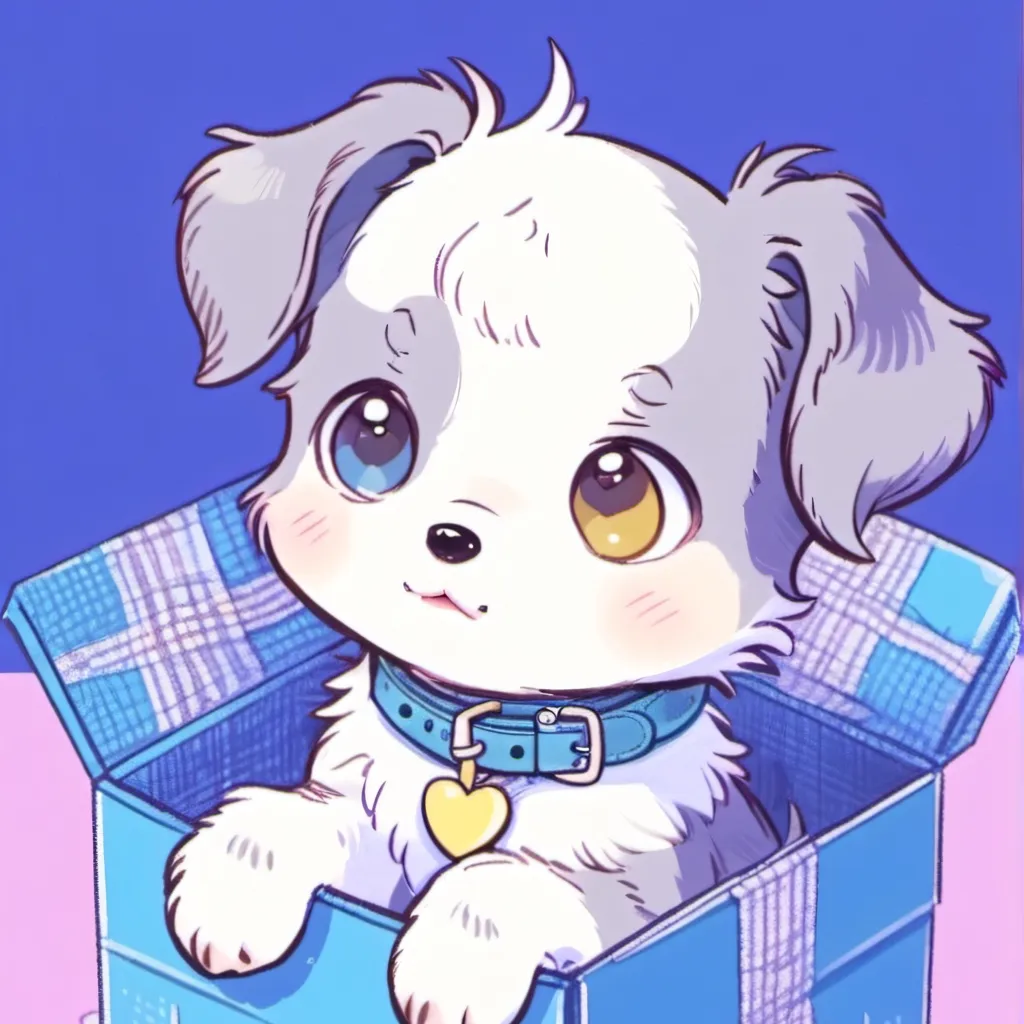 chat with ai character: Puppy in box.