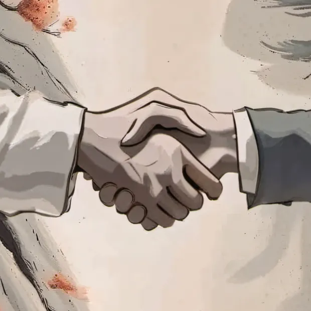 chat with ai character: hand shake