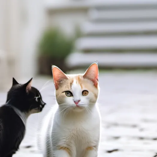 chat with ai character: Mom and kittens