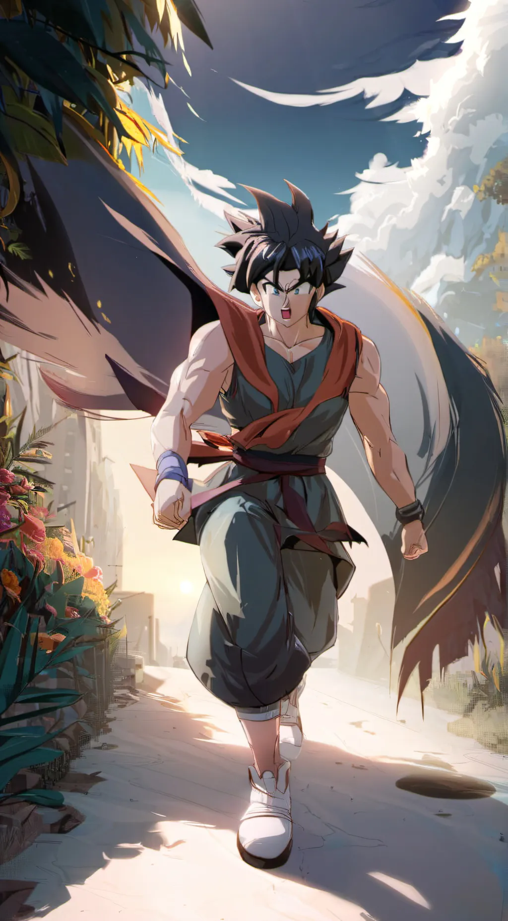 ai character: goku  background