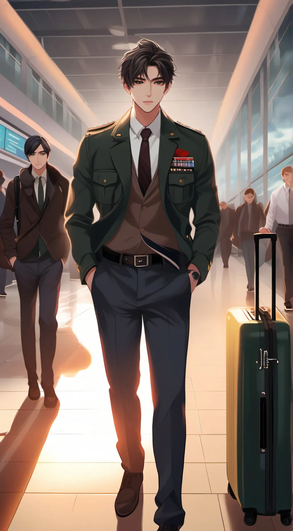 ai character: airport security background