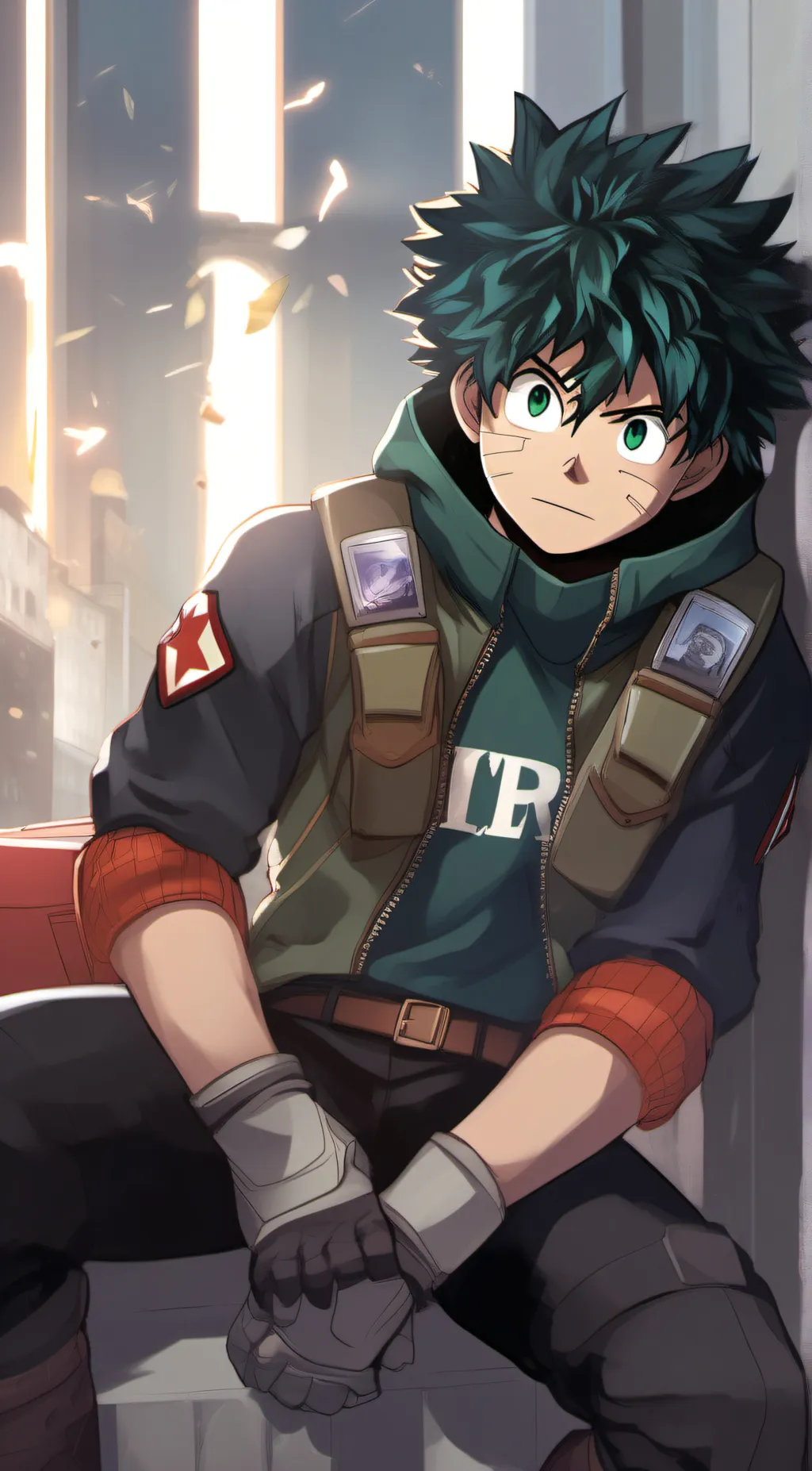 ai character: Deku pro hero background