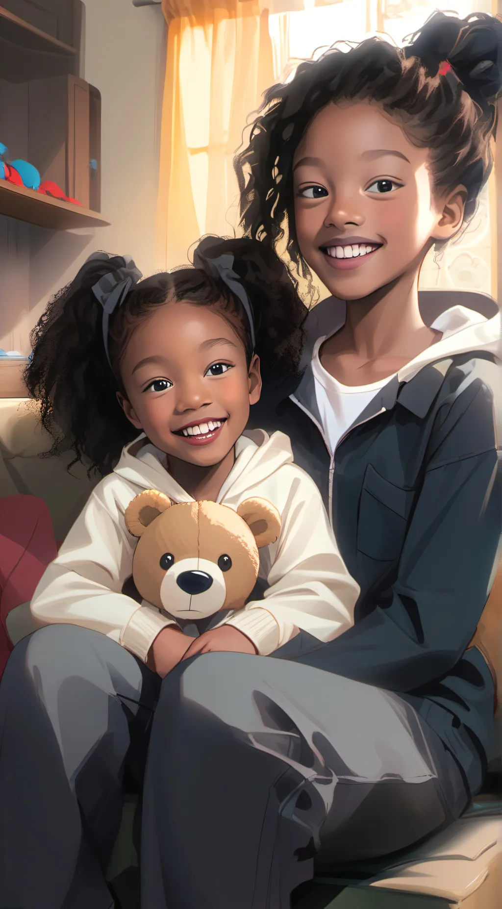 ai character: Gia and Mia background