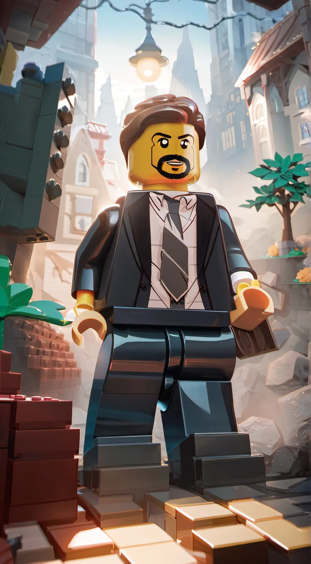 ai character: lego man background