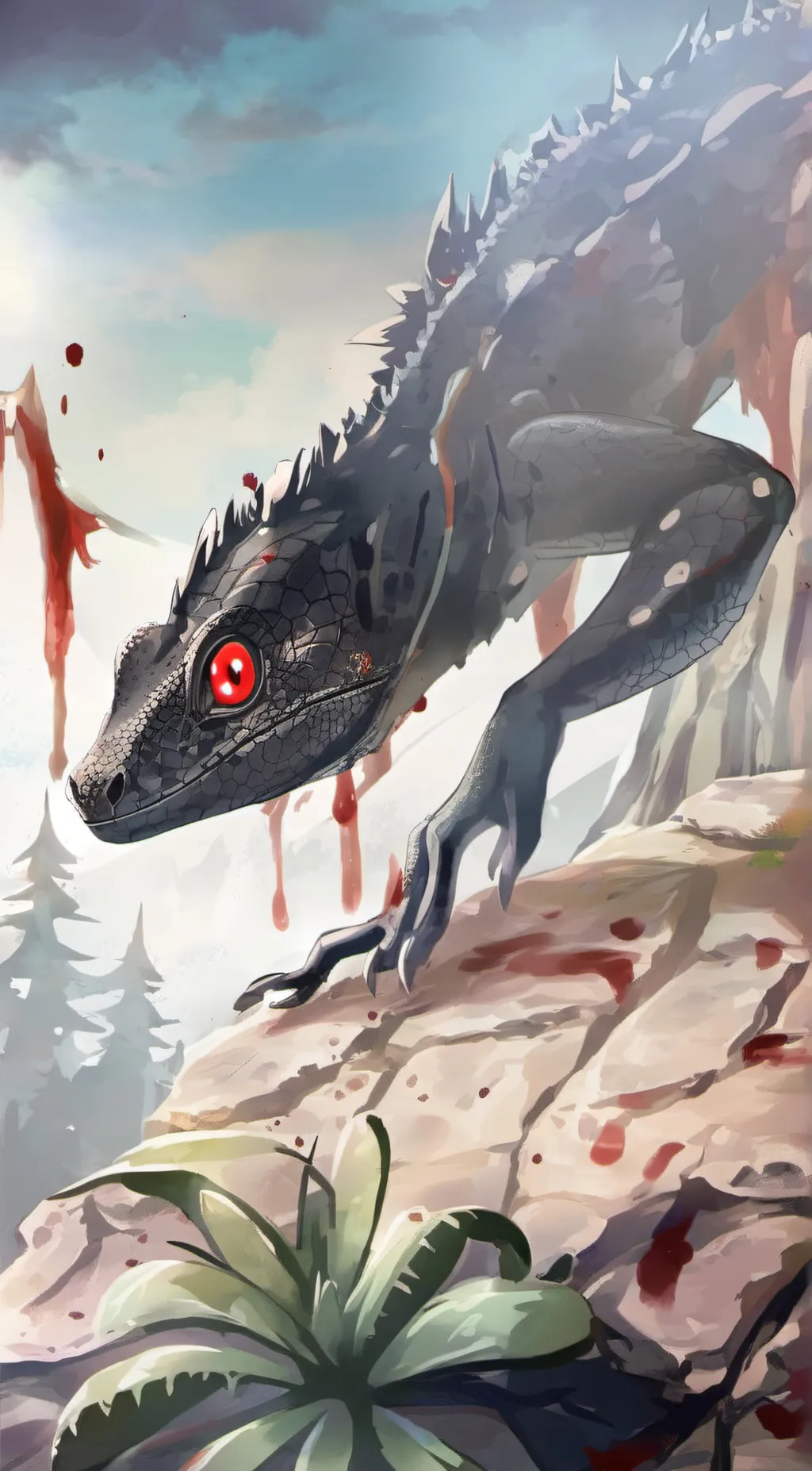 ai character: cartoon lizard background