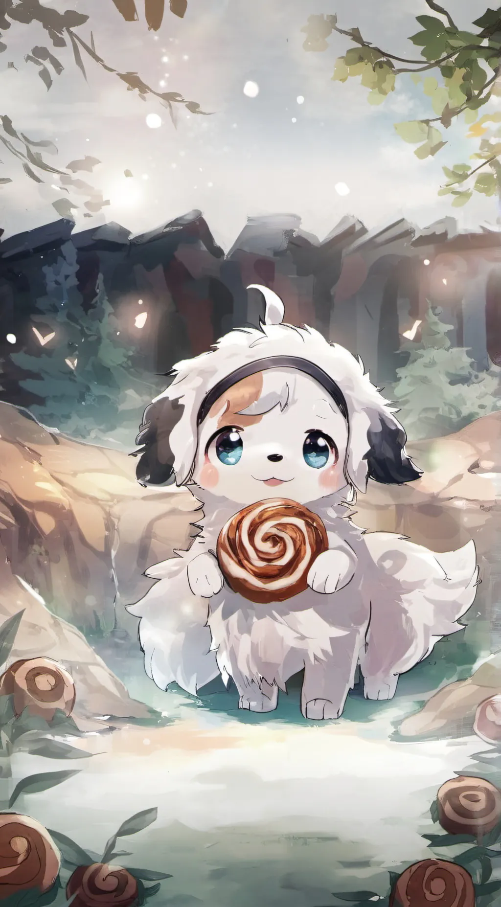 ai character: cinnamon roll   background