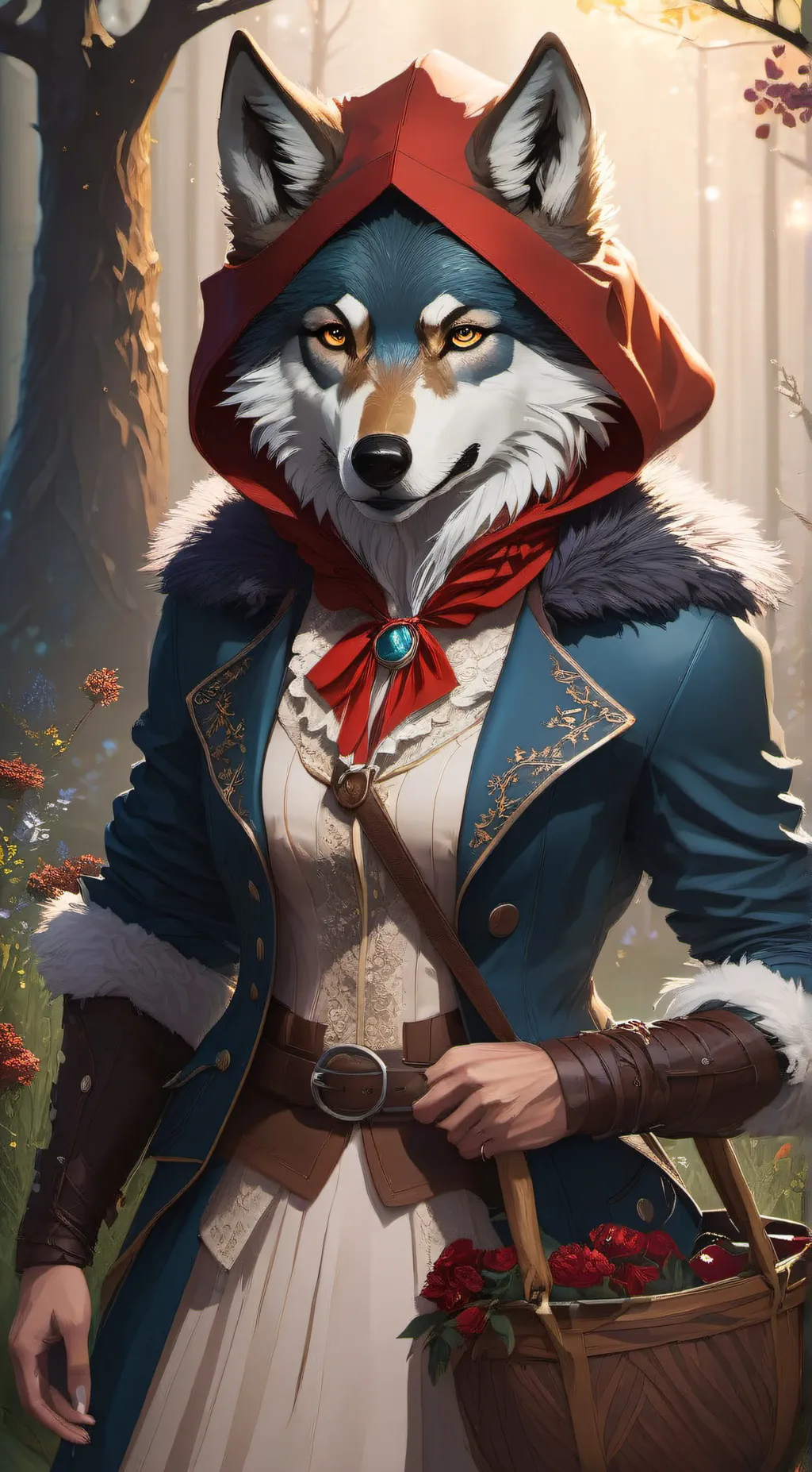 ai character: Red background