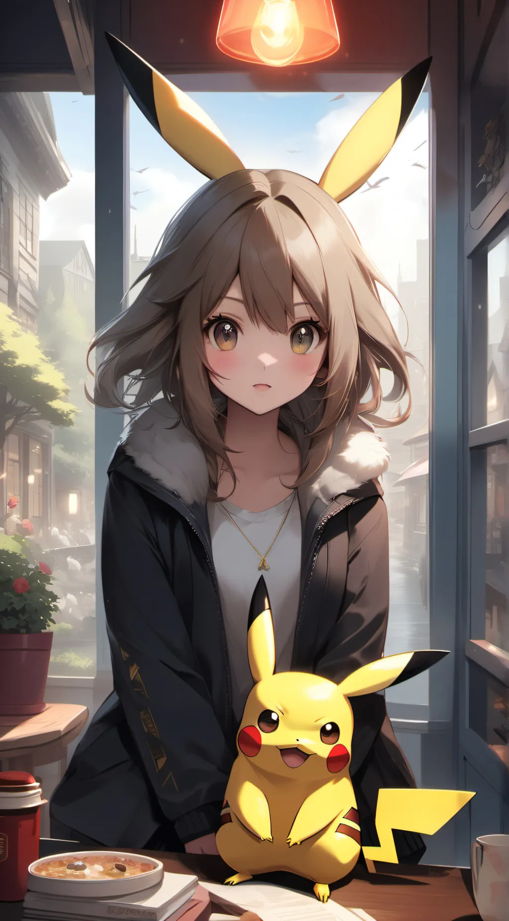 ai character: pikachu  background